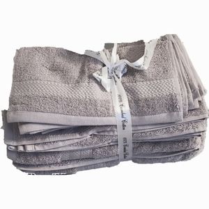 11 pc Casa Platino Light Gray Plush Cotton Towel Set